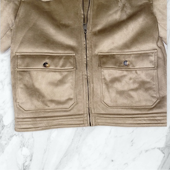 Club Room Tan Faux Suede Sherpa-Lined Jacket - Picture 6 of 12